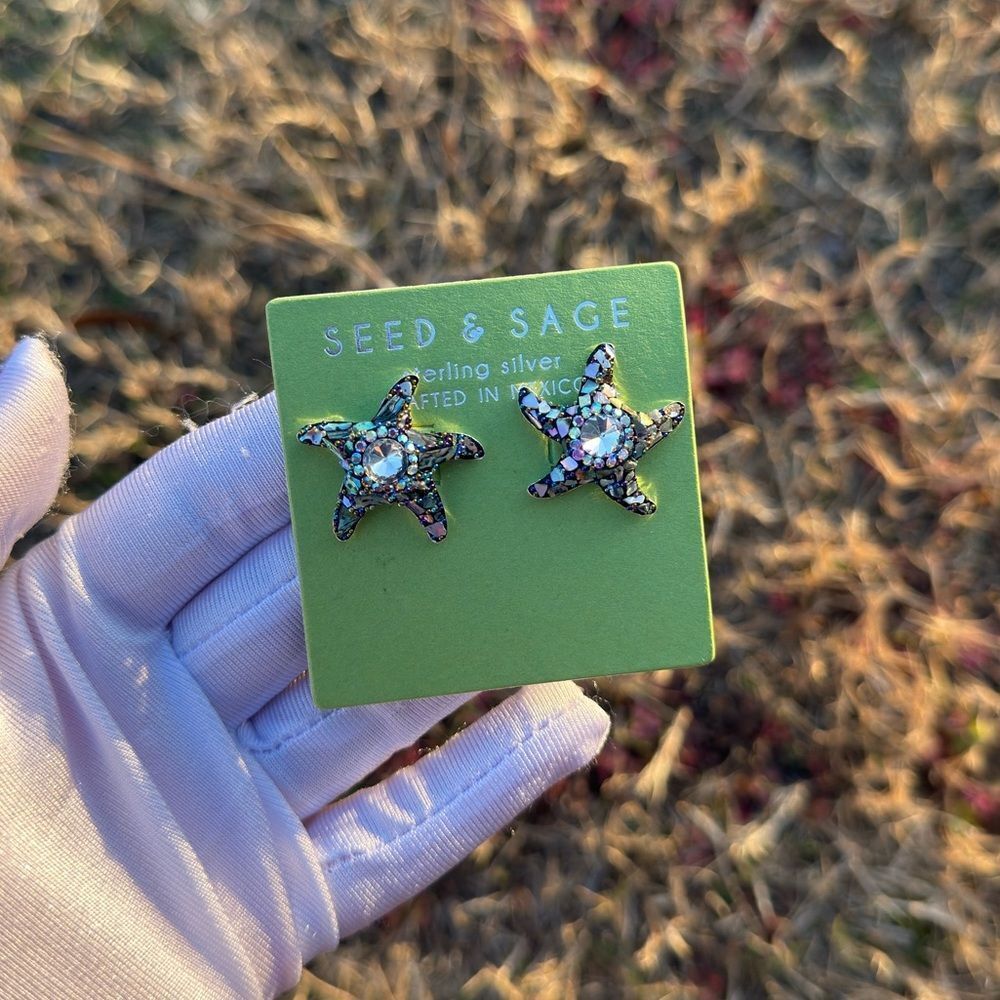 Seed & Sage Sterling Silver Starfish Earrings - Picture 5 of 5